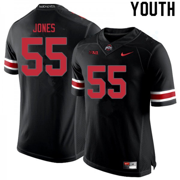 Ohio State Buckeyes #55 Matthew Jones Youth Stitched Jersey Blackout